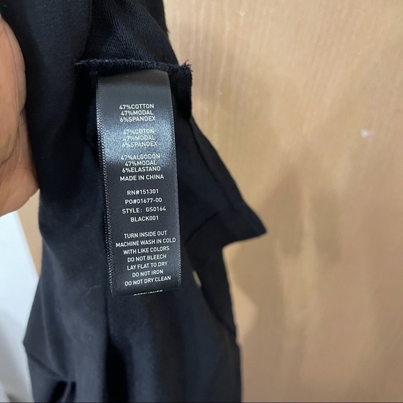 Good American Black Sweatshirt High Low Size 1 (small) NWT Ruched Hem - Picture 6 of 7